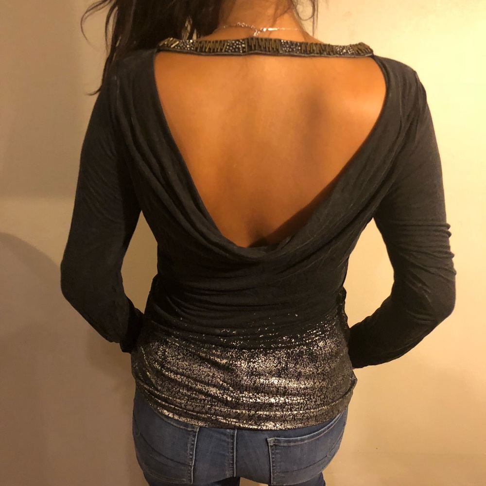 Miss Me club top blouse glitter sequins